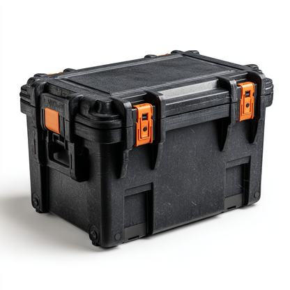 Heavy-Duty Storage Crate with Latching Lid