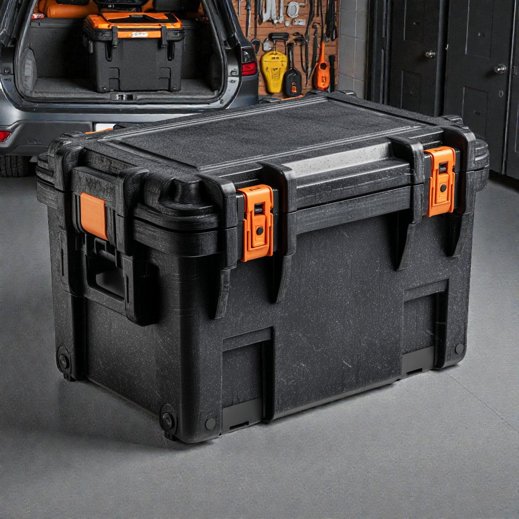 Heavy-Duty Storage Crate with Latching Lid