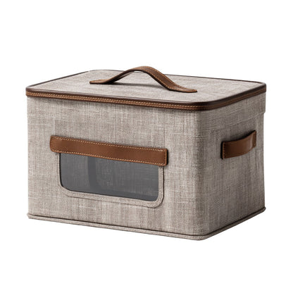Foldable Fabric Storage Box with Clear Window